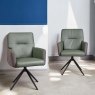 Woods Messina Green Leather Dining Chair (Set of 2)