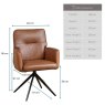 Woods Messina Cognac Leather Dining Chair (Set of 2)