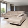 Woods Bruno Power Corner Sofa in Light Grey Leather