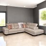 Woods Bruno Power Corner Sofa in Light Grey Leather