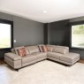 Woods Bruno Power Corner Sofa in Light Grey Leather