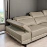 Woods Bruno Power Corner Sofa in Light Grey Leather