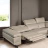 Woods Bruno Power Corner Sofa in Light Grey Leather