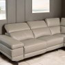 Woods Bruno Power Corner Sofa in Light Grey Leather