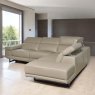 Woods Bruno Power Corner Sofa in Light Grey Leather