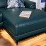 Woods Lincoln Corner Chaise in Navy Blue Leather