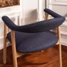 Woods Albi Dining Chair - Dark Blue / Oiled Oak Legs (Set of 2)