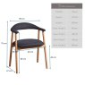 Woods Albi Dining Chair - Dark Blue / Oiled Oak Legs (Set of 2)