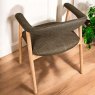 Woods Albi Dining Chair - Dark Green / Oiled Oak Legs (Set of 2)