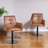 Woods Arno Cognac Leather Dining Chair (Set of 2)