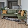 Woods Industrial Corner Bench - Olive Green