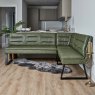 Woods Industrial Corner Bench - Olive Green