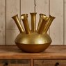 Woods Aluminium Dome Vase in Shiny Brass Finish - Small