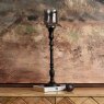 Woods Heptagon Candle Stick in Black with Removable Chimney Bell Teaight Holder in Grey 37.5cm