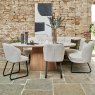 Woods Sutton 200cm Dining Table - Ash with Frampton Corner Bench LHF & 2x Frampton Chairs in White