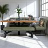 Woods Soho 200cm Dining Table with Industrial Corner Bench & Bench Seat in Olive