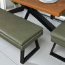 Woods Soho 200cm Dining Table with Industrial Corner Bench & Bench Seat in Olive