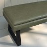 Woods Soho 200cm Dining Table with Industrial Corner Bench & Bench Seat in Olive